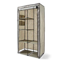 Anko Linen Look Covered Wardrobe, Charcoal