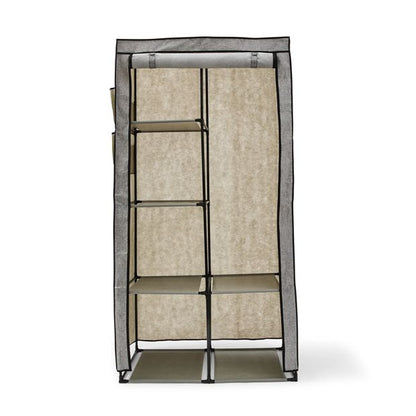 Anko Linen Look Covered Wardrobe, Charcoal