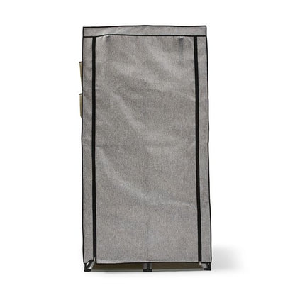 Anko Linen Look Covered Wardrobe, Charcoal