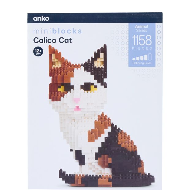 1158 Piece Mini Blocks Animal Series: Calico Cat