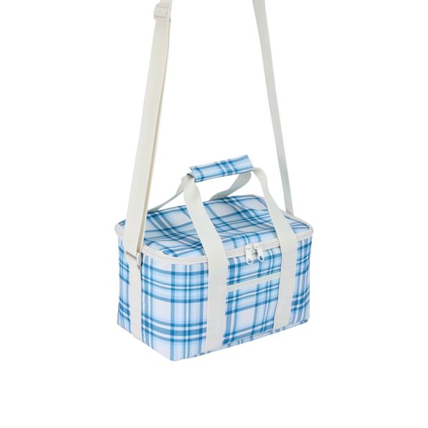 Anko Blue Plaid Large Insulated Lunch Bag