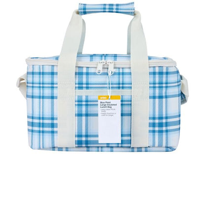 Anko Blue Plaid Large Insulated Lunch Bag