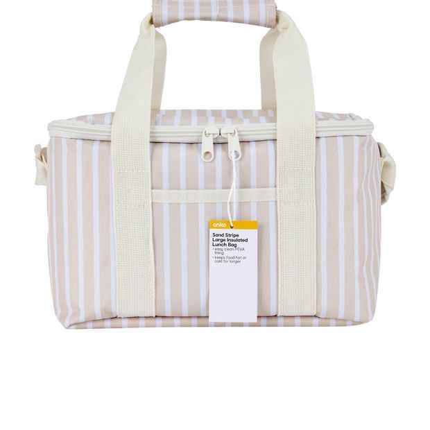 Anko Sand Stripe Insulated Lunch Bag