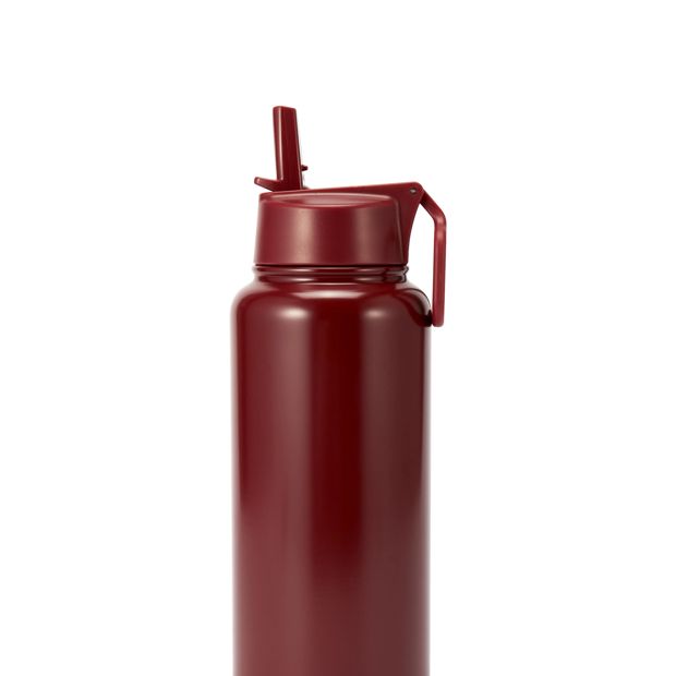Anko 960ml Burgundy Double Wall Insulated Cylinder Drink Bottle