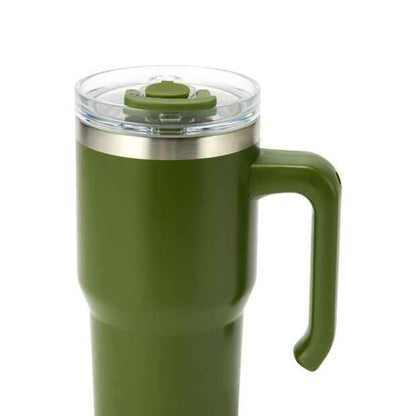 600ml Stainless Steel Drink Bottle with Handle - Olive Green