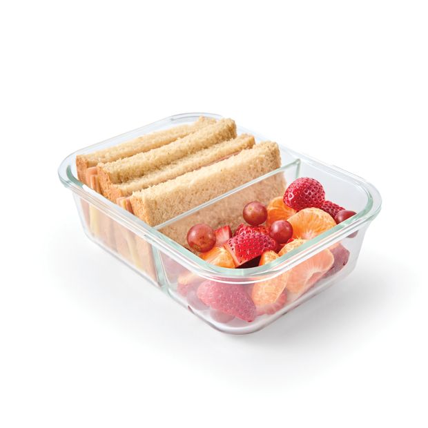 Anko Mocha Glass Bento Lunch Box with Cutlery