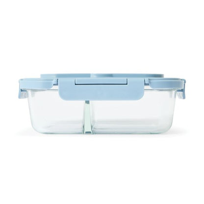 Anko Glass Bento Lunch Box with Cutlery - Blue