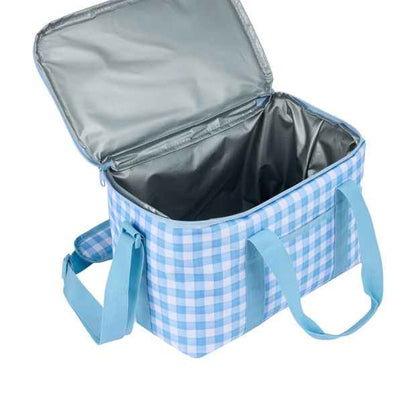 Extra Large Insulated Lunch Bag - Check Pattern