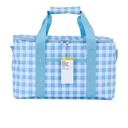 Extra Large Insulated Lunch Bag - Check Pattern