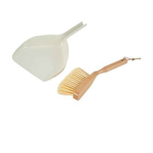 Metal and Wood Dustpan and Brush Set