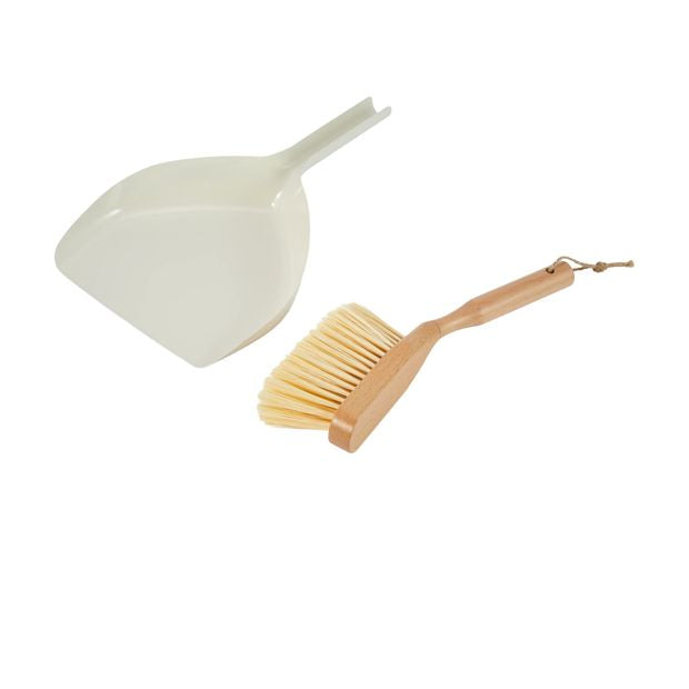 Anko Metal and Wood Dustpan and Brush