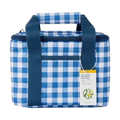 Anko Blue Check Twin Handle Lunch Bag