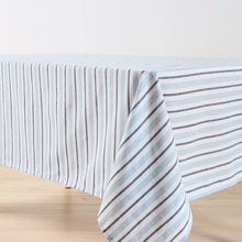 Blue Striped Cotton Tablecloth
