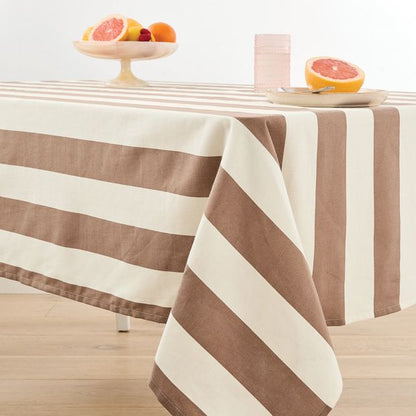 Anko Extra Large Mocha Stripe Tablecloth