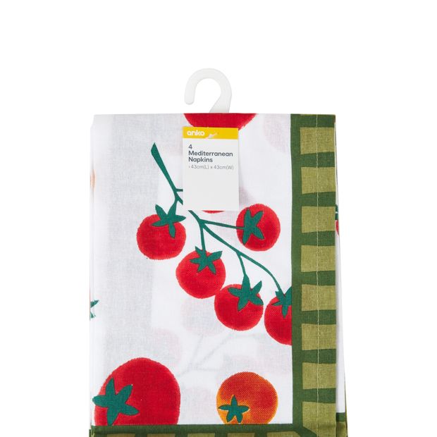 Fabric Napkins, Mediterranean Print, Set of Four