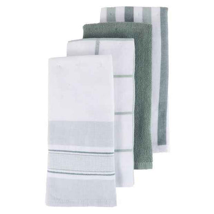 4 Pack Green Terry Kitchen Towels