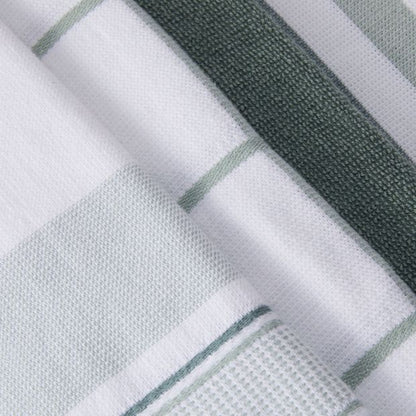 Anko 4 Pack Green Linear Terry Tea Towels