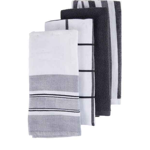 4 Pack Grey Terry Tea Towels
