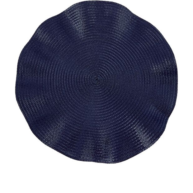 Blue Woven Placemat with Ruffle Edge