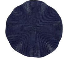 Blue Woven Placemat with Ruffle Edge