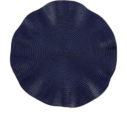 Blue Woven Placemat with Ruffle Edge