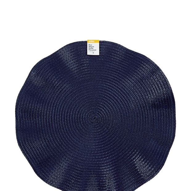 Anko Blue Weave Ruffle Placemat