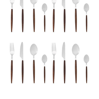 16 Piece Wood Look Handle Cutlery Set - Anko