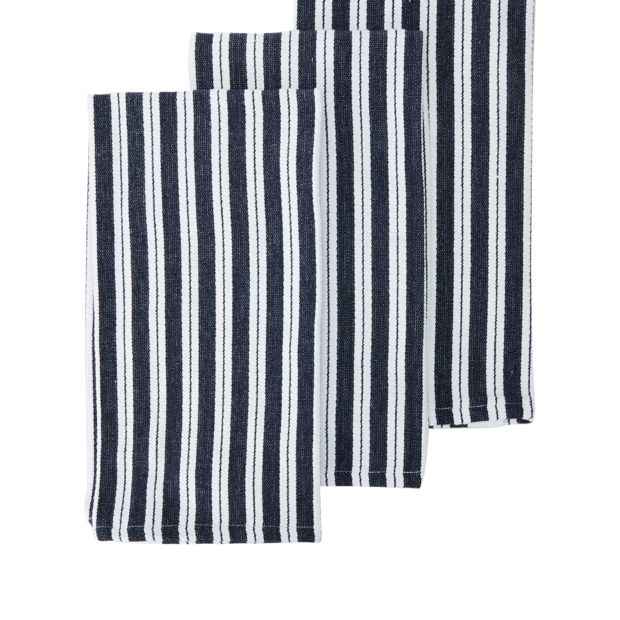 Anko 3 Pack Navy Basket Weave Tea Towels