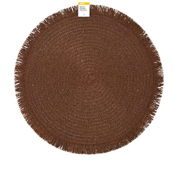 Anko Mocha Fringed Placemat