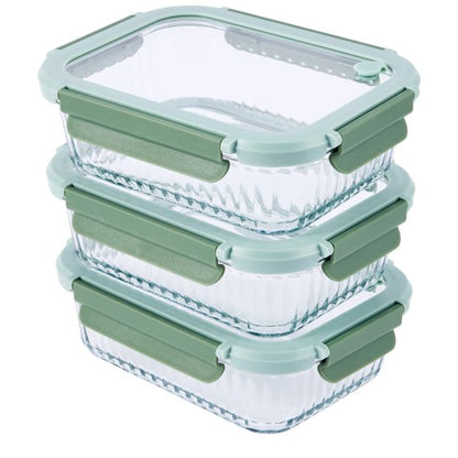 Anko Set of 3 1L Glass Food Storage Containers
