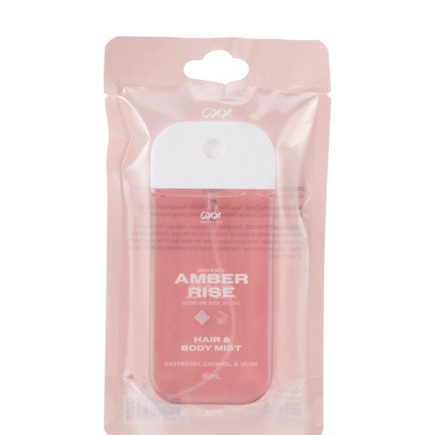 OXX Fragrance Amber Rise Hair and Body Mist 80ml - Raspberry, Musk and Caramel