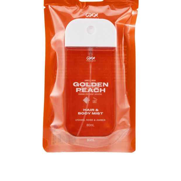 OXX Fragrance  Golden Peach Hair and Body Mist 80ml - Lychee, Rose and Amber