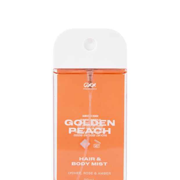 OXX Fragrance  Golden Peach Hair and Body Mist 80ml - Lychee, Rose and Amber