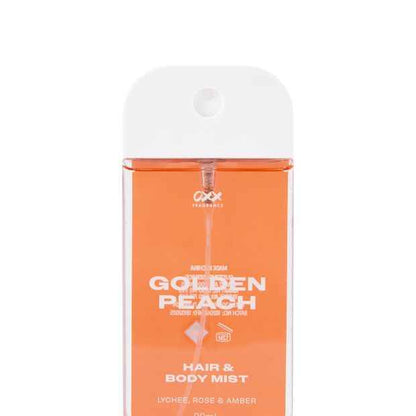 OXX Fragrance  Golden Peach Hair and Body Mist 80ml - Lychee, Rose and Amber