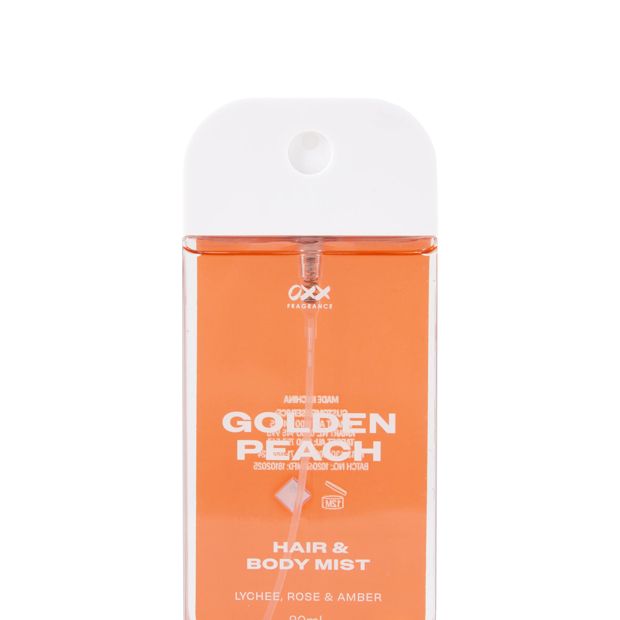 OXX Fragrance  Golden Peach Hair and Body Mist 80ml - Lychee, Rose and Amber