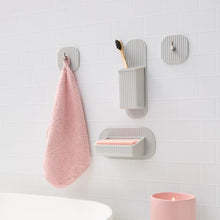 Silicone Bathroom Accessory Set - Soap Dish, Hooks & Caddy