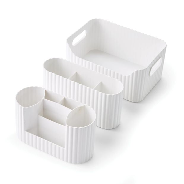Anko 3 Piece Ribbed Drawer Set