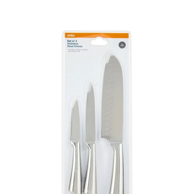Anko Set of 3 Stainless Steel Knives