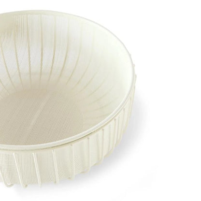 Anko 3 Piece Metal and Wood Fruit Bowl - White