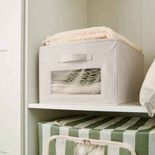 Linen-Effect Storage Box with Viewing Window