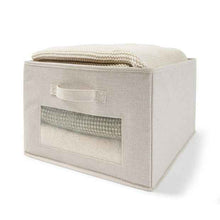 Linen-Effect Storage Box with Viewing Window