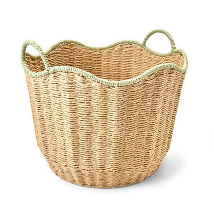 Round Wavy Basket, Large, Beige - Anko