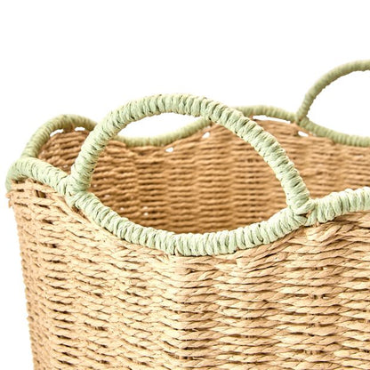 Round Wavy Basket, Large, Beige - Anko