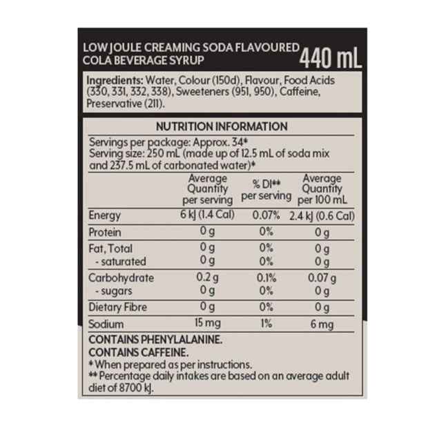Pepsi-Cola Sodastream Creaming Soda Mix 440ml