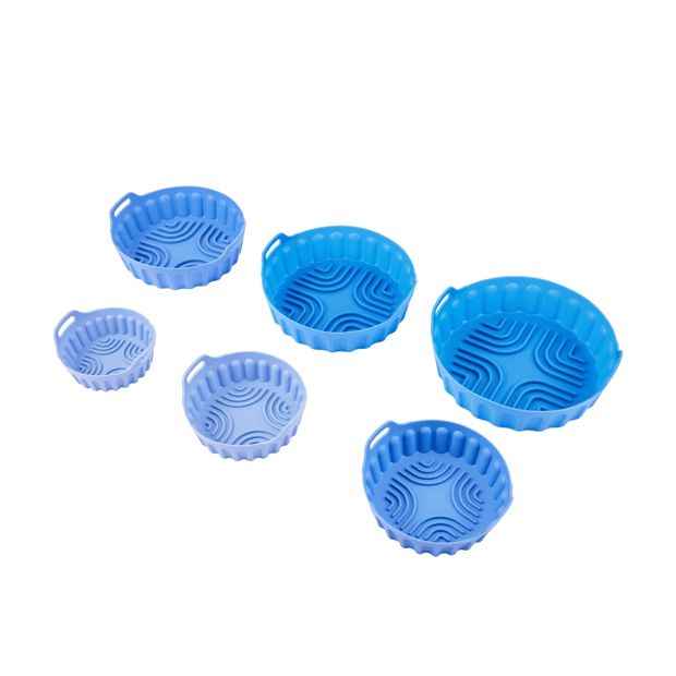 Silicone Air Fryer Tray Set - 6 Piece, Blue