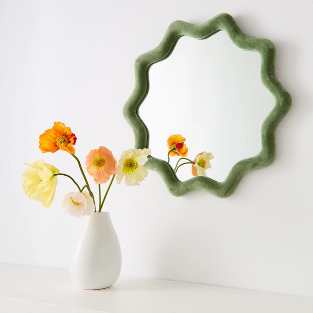 Anko Frankie Velvet Mirror - Green, 40cm