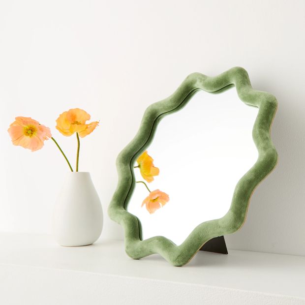 Anko Frankie Velvet Mirror - Green, 40cm