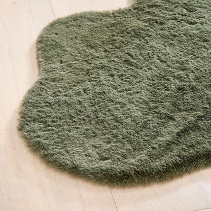 Anko Faux Fur Rug, Green - 110cm x 65cm