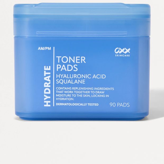OXX Skincare 90 Pack AM/PM Hydrate Toner Pads- Hyaluronic Acid and Squalane