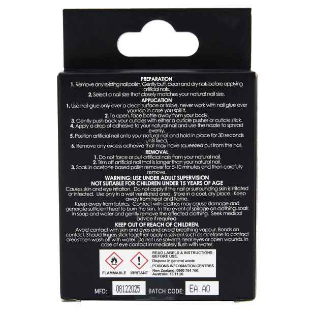 OXX Cosmetics 24 Pack Artificial Nails with Adhesive, Pointed Stiletto Shape - Cherry